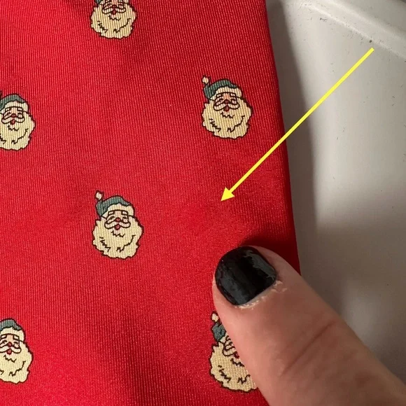 Pure silk by Wembley Christmas vintage Santa necktie red green ivory tie holiday - Picture 4 of 5
